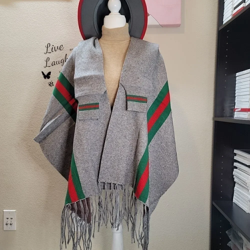 Gray- Stylish Warm Cashmere/Shawl for women
